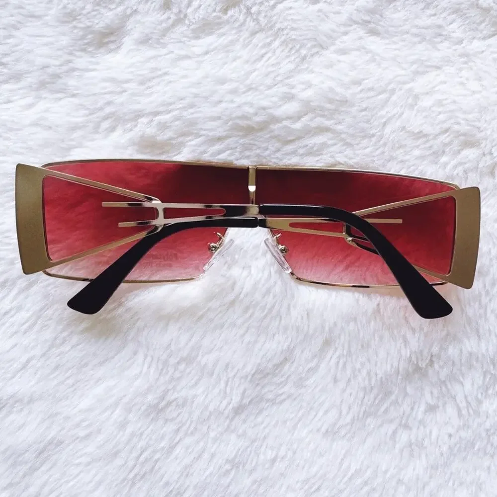 Shane Clear Red Wrap-Around Sunglasses